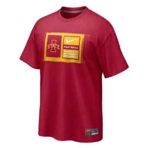 Iowa State Cyclones Crimson Nike Football Sideline Team Issue T Shirt 