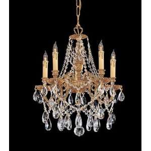 Ornate Cast Brass Chandelier Accented with Swarovski Elements Crystal 