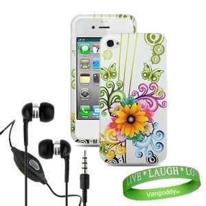  Apple iphone 4 Accessories Kit Butterfly & White Flower 