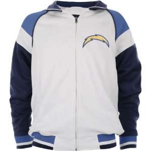  San Diego Chargers White Poly Knit Track Jacket Sports 