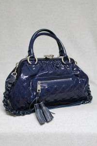 Marc Jacobs Patent Leather Navy Stam Bag New $1475 Retail  