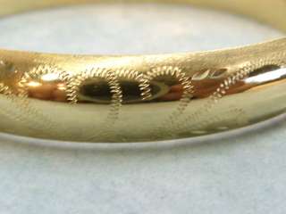 14k yellow gold bangle bracelet solid 14k yg 9.5mm  