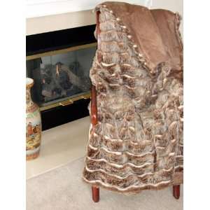 African Splendor  Faux Fur Throw  60 Inches by 70 Inches  