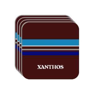 Personal Name Gift   XANTHOS Set of 4 Mini Mousepad Coasters (blue 