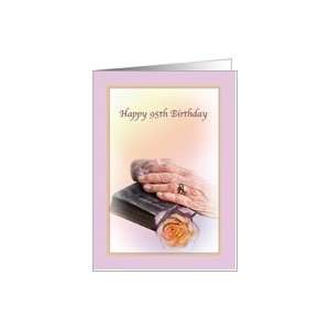    95th Birthday Card with Aged Hands and Bible Card Toys & Games