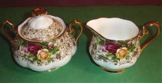 Royal Albert Old Country Roses Lace Sugar Bowl & Creamer New  
