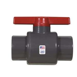   1250 T 1 1/4 Inch Threaded PVC Schedule 80 Commercial Ball Valve, Gray