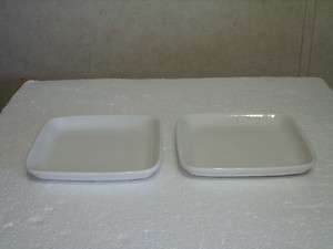 HALL SET OF 2 WHITE 6 3/4 SQUARE SNACK PLATES #1721  
