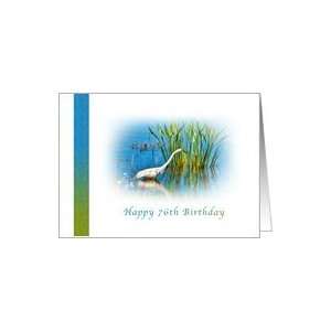  Birthday, 76th, Great Egret at the Pond Card Toys & Games