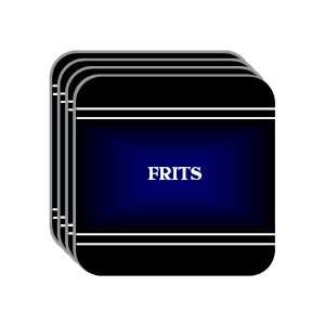 Personal Name Gift   FRITS Set of 4 Mini Mousepad Coasters (black 