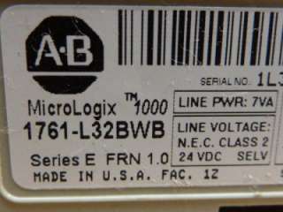 Allen Bradley PLC 1761 L32BWB MicroLogix 1000 Series E #33291  