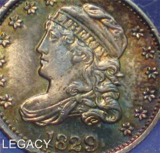 1829 CAPPED BUST HALF DIME AWESOME MS PQ QUALITY (PPS  