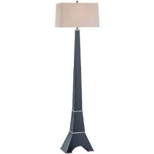   Light 63 Dark Walnut Floor Lamp with Off White Fabric Shade LS 81410