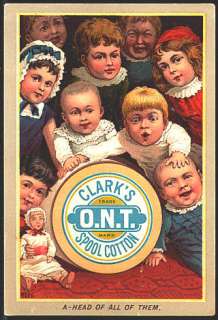   Advertising Trade Card Clarks Sewing Thread 1890s Multiple Babies