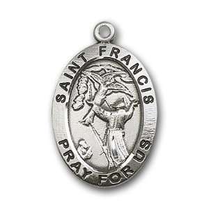  Sterling Silver St. Francis of Assisi Medal Jewelry