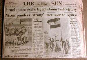 1973 newspaper YOM KIPPUR WAR 4th Arab   Israeli War EGYPT ATTACKS &is 