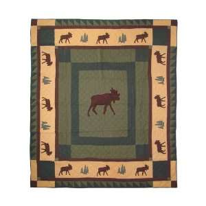   Magic Moose Trail Quilt, Twin, 65 Inch by 85 Inch