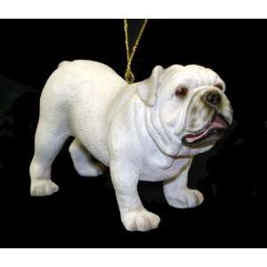  2.75 White Bulldog Canine Christmas Ornament