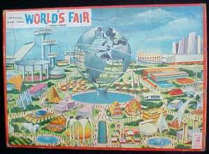 1964 1965 New York Worlds Fair Milton Bradley Board Puzzle Complete 
