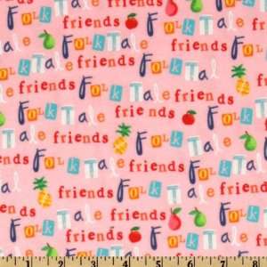  44 Wide Folk Tale Friends Flannel Words Light Pink 