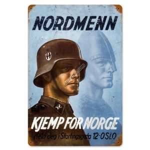  German WW2 Vintage Metal Sign SS Nordmenn Everything 