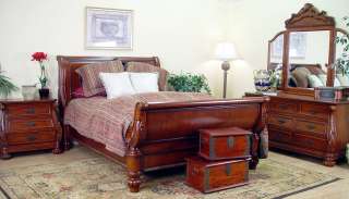 King Size Bowed Front Sleigh Bed  