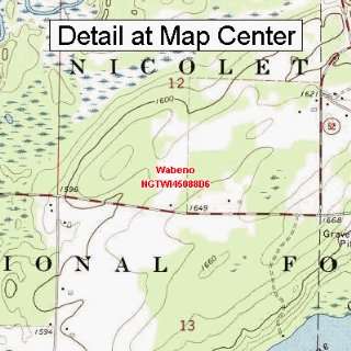   Topographic Quadrangle Map   Wabeno, Wisconsin (Folded/Waterproof