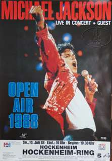   concert poster for the MICHAEL JACKSON 1988 BAD European Tour