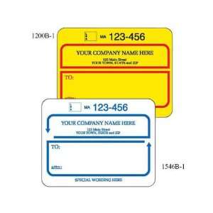   shipping label with red outline on top and bottom.