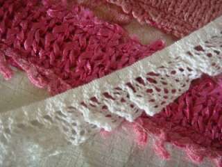 1y white stretch ruffle crochet lace trim 1 doll craft  