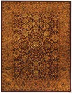 Handmade Taj Mahal Wool Burgundy/Gold Rug 8 3 x 11  
