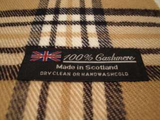 100% Cashmere Scotland Wool Scarf Wrap Black Solid MENS  