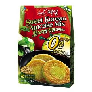 CJ Sweet Korean Pancake Mix, Green Tea Flavor, 19.04 Ounce Packages 
