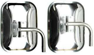 TWO F/S CHEVY FORD DODGE WEST COAST MIRRORS WESTCOAST STAINLESS STEEL 