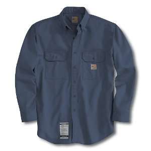   FRS160 Flame Resistant Twill Shirt with Pocket Flaps Dark Navy Medium