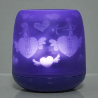 LED E flameless Light Cartoon Projection Candle  Purple  