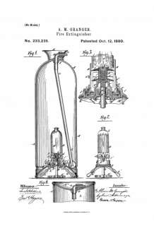 Framed Patent Art   Fire Extinguisher 1880   #F2152A  
