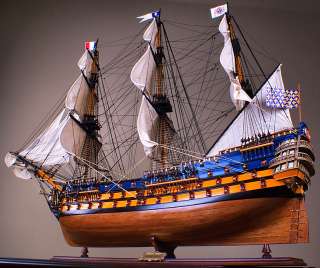 ROYAL LOUIS 49 wood model ship sailing French boat  