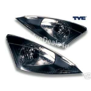 Ford Focus ZX5 Headlights Black Euro Diamond Headlights 2000 2001 2002 