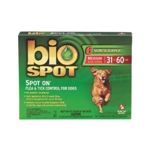  Bio Spot Spot On for Dogs 31 60 lbs., 6 Month Supply Pet 