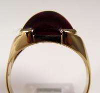 MENS RING ANTIQUE VINTAGE COLLECTIBLE DECO RUBY 10K YELLOW GOLD  