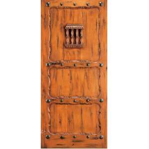   Hand Carved Entry Door with Spindle Styled Speakeasy