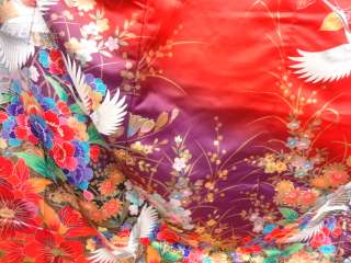 41440# Japanese KIMONO SILK / RARE WEDDING UCHIKAKE / KINSAI YUZEN 