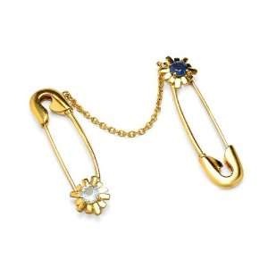    Zandra Rhodes Gold Plated Aquamarine & Sapphire Booch Jewelry