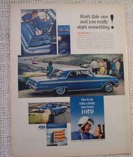 FORD GALAXY 500/XL RACE CARS. OLD VINTAGE AD 1962  