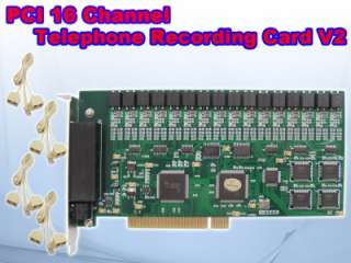 16 lines PC Telephone Phone Call Logger Recording Card  