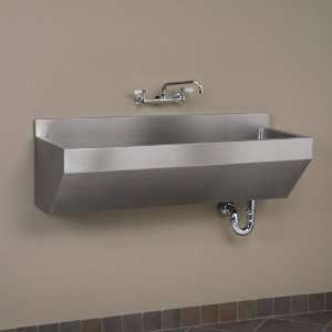   Stainless Steel Single Well Angled Front Wall Mount Commercial Sink