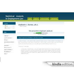  Statistical Analysis in Employment Law Kindle Store Ph.D 