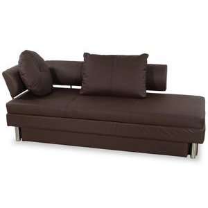  Nubo Brown Leatherette Queen Size Sofa Bed by At Home USA 