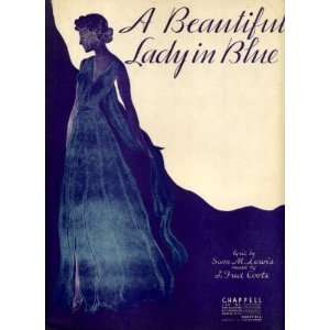  A Beautiful Lady In Blue Vintage 1935 Sheet Music 